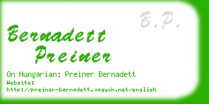 bernadett preiner business card